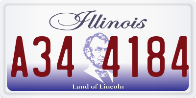 IL license plate A344184