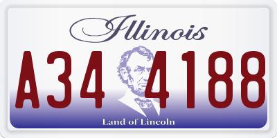 IL license plate A344188