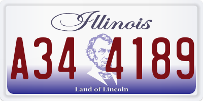 IL license plate A344189