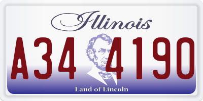 IL license plate A344190