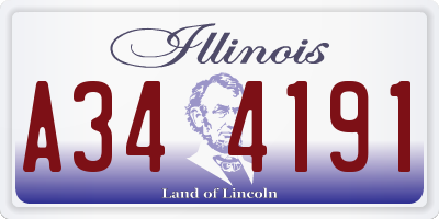 IL license plate A344191