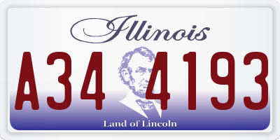 IL license plate A344193