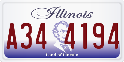 IL license plate A344194