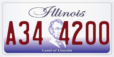 IL license plate A344200