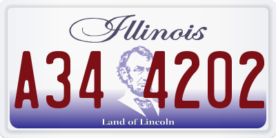 IL license plate A344202
