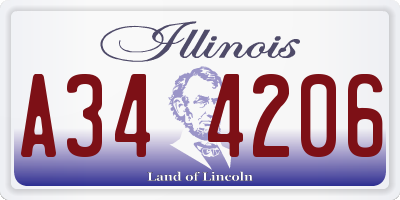 IL license plate A344206