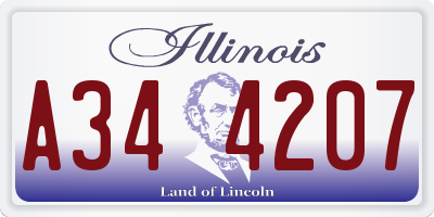 IL license plate A344207