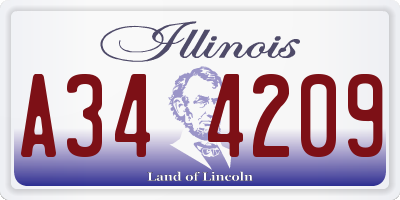 IL license plate A344209