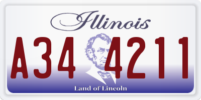 IL license plate A344211