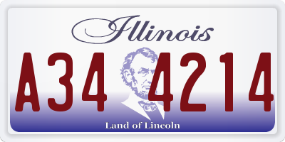 IL license plate A344214