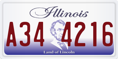 IL license plate A344216