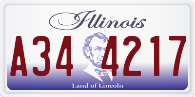 IL license plate A344217