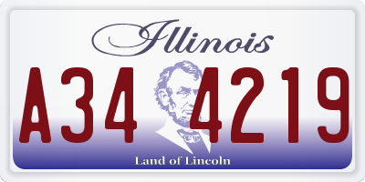 IL license plate A344219