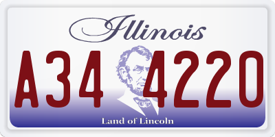 IL license plate A344220