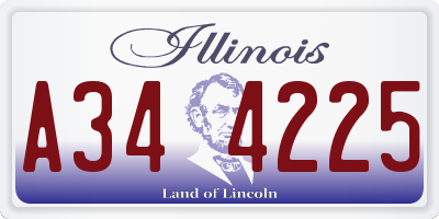 IL license plate A344225