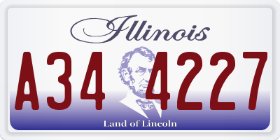 IL license plate A344227