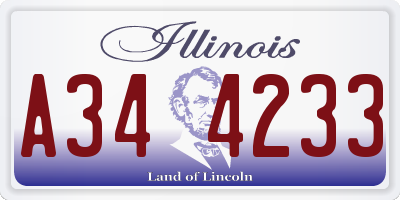 IL license plate A344233