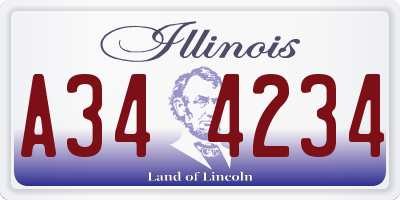 IL license plate A344234
