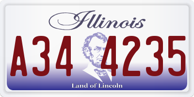 IL license plate A344235