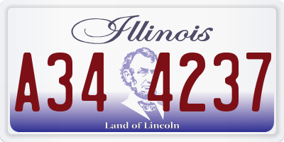 IL license plate A344237