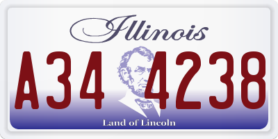 IL license plate A344238