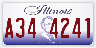 IL license plate A344241