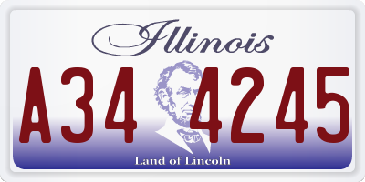IL license plate A344245