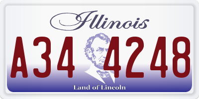 IL license plate A344248