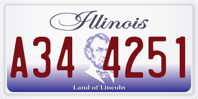 IL license plate A344251