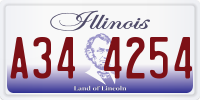 IL license plate A344254