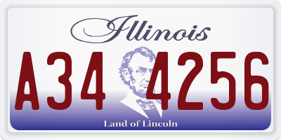 IL license plate A344256