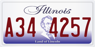 IL license plate A344257