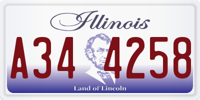 IL license plate A344258