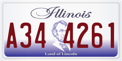 IL license plate A344261