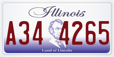 IL license plate A344265