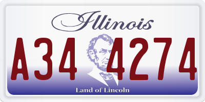 IL license plate A344274