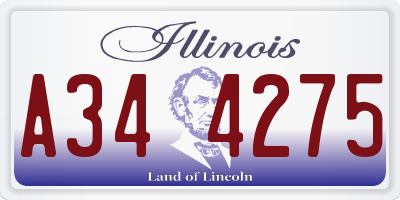 IL license plate A344275
