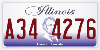 IL license plate A344276