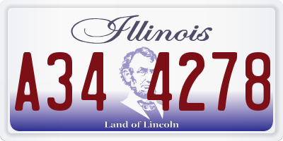 IL license plate A344278