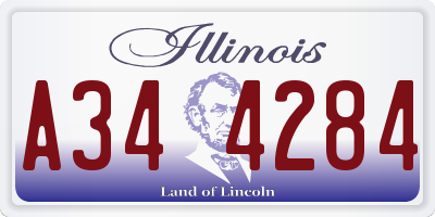 IL license plate A344284