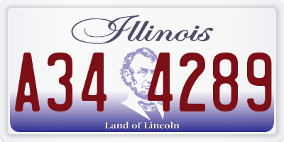 IL license plate A344289