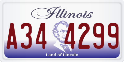 IL license plate A344299