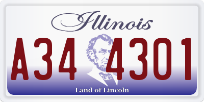 IL license plate A344301
