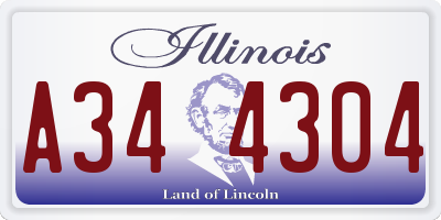IL license plate A344304
