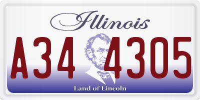 IL license plate A344305