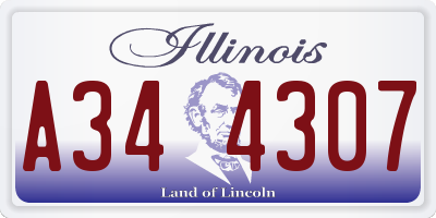 IL license plate A344307