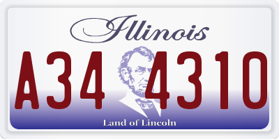 IL license plate A344310