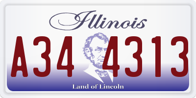 IL license plate A344313
