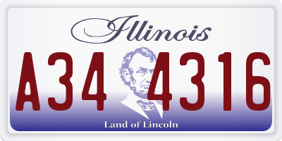IL license plate A344316