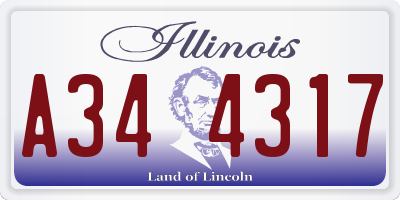 IL license plate A344317